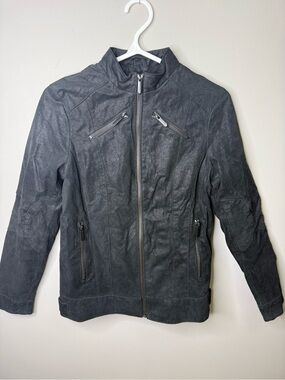 Stormtech Rogue Black Distressed Leather Moto Jacket Women's MLJ-1W Small